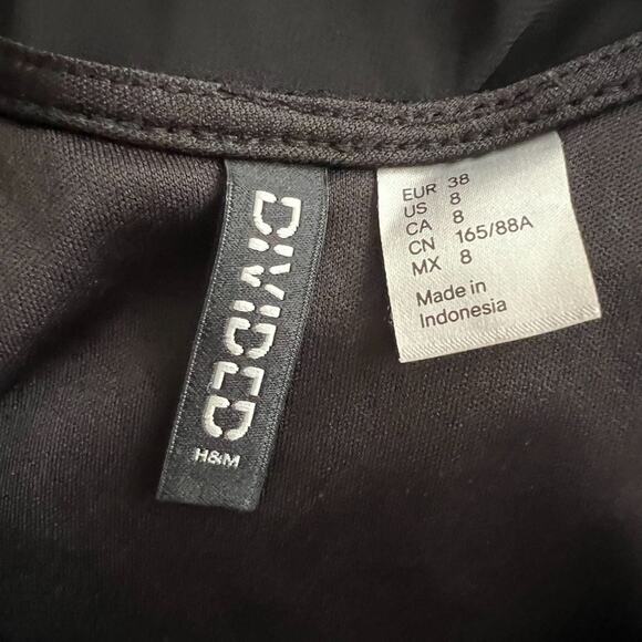 H&m Divided Black Lace 3/4 Sleeves Mini A-Line Dress, US8 - Picture 5 of 5